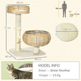 Load image into Gallery viewer, 72cm Cat Tree with 2 Beds, Cat Tower with Scratching Post, Toy Ball for for Indoor Kittens - Beige
