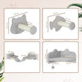 Load image into Gallery viewer, Cat Wall Shelves, 4 Piece Wall-Mounted Cat Tree with Steps, Ladder, Jumping Platforms, Scratching Posts, Toy Ball, Cat Wall Furniture for Indoor Cats, Light Grey
