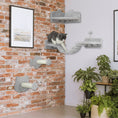 Load image into Gallery viewer, Cat Wall Shelves, 4 Piece Wall-Mounted Cat Tree with Steps, Ladder, Jumping Platforms, Scratching Posts, Toy Ball, Cat Wall Furniture for Indoor Cats, Light Grey
