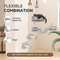 Load image into Gallery viewer, Cat Wall Shelves, 4 Piece Wall-Mounted Cat Tree with Steps, Ladder, Jumping Platforms, Scratching Posts, Toy Ball, Cat Wall Furniture for Indoor Cats, Light Grey
