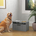 Load image into Gallery viewer, Elevated Dog Bowls, Raised Dogs Bowl Stand with 2 Stainless Steel Bowls, 25L Storage Drawer and Slow Feeder Mat, Dog Feeding Station for Large and Extra Large Dogs, Gray
