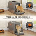 Load image into Gallery viewer, XL Stainless Steel Litter Box with Lid, 80L Extra Large Enclosed Cat Litter Box with Front/Top Entry, Trapping Step, Scoop, for Large Big Cats, Dark Grey
