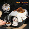 Load image into Gallery viewer, Plastic Cat Carrier, Transport Top Load Pet Carrier Travel Box for Small Dogs and Cats Max 4 KG, 49 x 32 x 31 cm, Steel Door, Feed Bowl, Secure Lock
