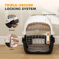 Load image into Gallery viewer, Plastic Cat Carrier, Transport Top Load Pet Carrier Travel Box for Small Dogs and Cats Max 4 KG, 49 x 32 x 31 cm, Steel Door, Feed Bowl, Secure Lock

