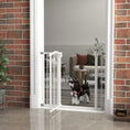 Load image into Gallery viewer, 29"-37" Wide Dog Gate with Door, Pressure Fit, Auto Close, Double Locking for Doorways Hallways Stairs, 31" Tall, White
