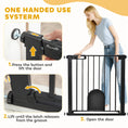 Load image into Gallery viewer, 30"-32" Extra Wide Pet Gate with Small Door, 30"H Dog Gate with Safety Gate Barrier, Stair Pressure Fit, Auto Close, Double Locking, for Doorways, Hallways, Black
