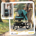 Load image into Gallery viewer, Dog Pram Dog Stroller Jogger Foldable Pet Pushchair for Medium, Small Dogs, w/ Rubber Wheels, Washable Cushion - Dark Green

