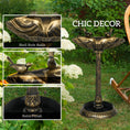 Load image into Gallery viewer, Outsunny 32" Antique Bird Bath with Pedestal Flower Planter Base, Vintage Style Decorative Birdbath, Bird Feeder Bowl & Planter Decoration Yard Statue, Bronze
