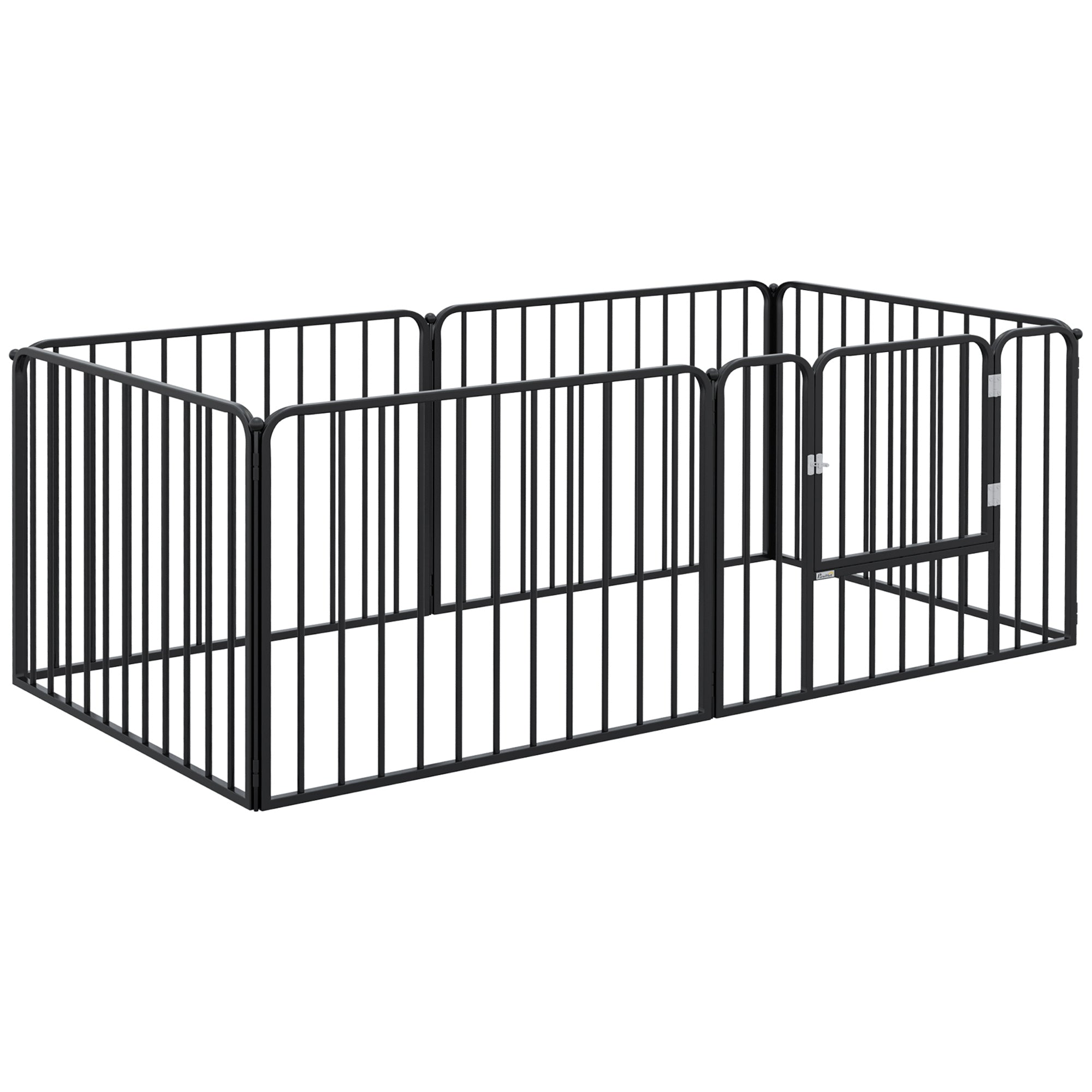 Heavy Duty Dog Playpen, Steel Dog Pen with Door, Pet Exercise Fence, Outdoor Indoor DIY Design for Small and Medium Dogs, 24" Height, 6 Panels