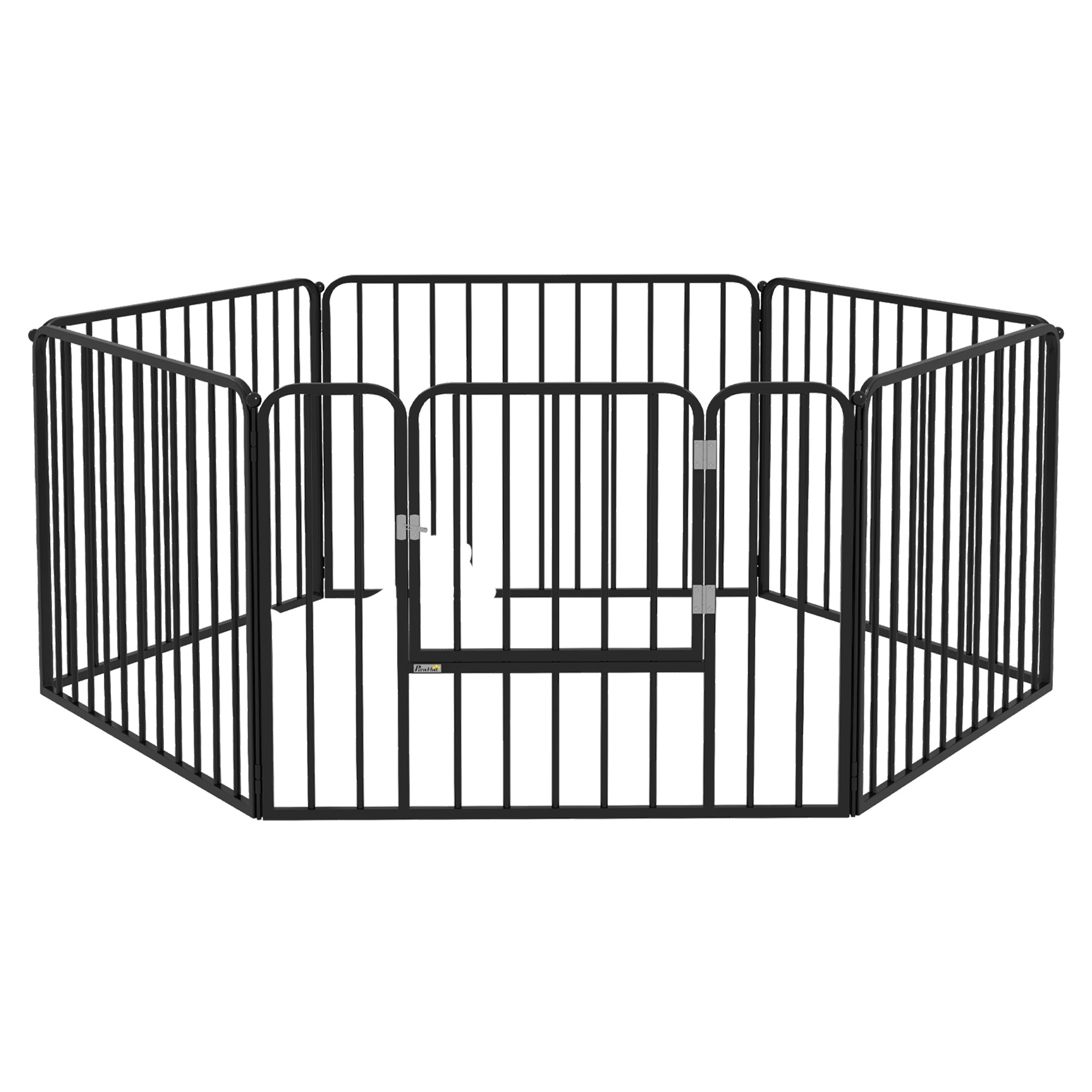 Heavy Duty Dog Playpen, Steel Dog Pen with Door, Pet Exercise Fence, Outdoor Indoor DIY Design for Small and Medium Dogs, 24" Height, 6 Panels