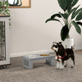 Load image into Gallery viewer, Raised Dog Bowl Feeding Bowls with Stand for Extra Small and Small Dogs Elevated Pet Bowls Water Food Feeder 44L x 24W x 15H cm - Grey
