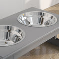 Load image into Gallery viewer, Raised Dog Bowl Feeding Bowls with Stand for Extra Small and Small Dogs Elevated Pet Bowls Water Food Feeder 44L x 24W x 15H cm - Grey
