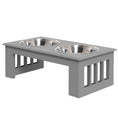 Load image into Gallery viewer, Raised Dog Bowl Feeding Bowls with Stand for Extra Small and Small Dogs Elevated Pet Bowls Water Food Feeder 44L x 24W x 15H cm - Grey
