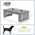 Load image into Gallery viewer, Raised Dog Bowl Feeding Bowls with Stand for Extra Small and Small Dogs Elevated Pet Bowls Water Food Feeder 44L x 24W x 15H cm - Grey
