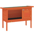 Load image into Gallery viewer, Wooden Rabbit Hutch, Guinea Pig Hutch with Openable Asphalt Roof and Pull-Out Tray, Outdoor Elevated Bunny House for Rabbits, Chinchillas and Small Animals, Indoor Outdoor Use, Orange
