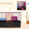 Load image into Gallery viewer, Guinea Pig Cage Chinchillas Rabbit Small Animal Cage with Ramp, Dish, Water Bottle, 71 x 46 x 47cm, Black
