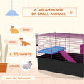 Load image into Gallery viewer, Guinea Pig Cage Chinchillas Rabbit Small Animal Cage with Ramp, Dish, Water Bottle, 71 x 46 x 47cm, Black
