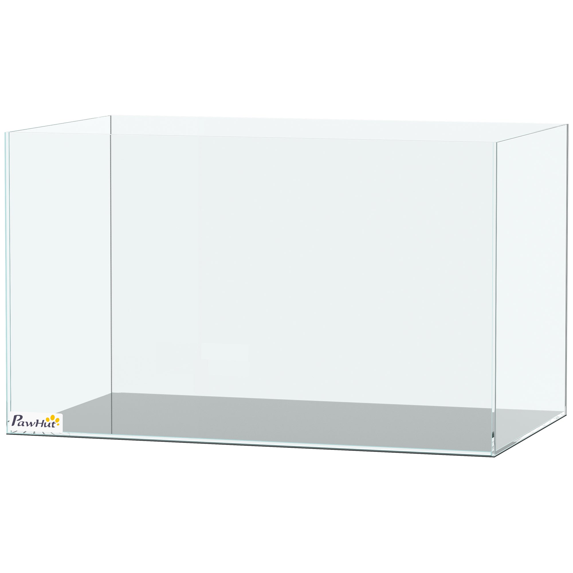 43L Fish Tank, Glass Aquarium, Small Fish Tank with Protective Base Mat, for Shrimps, Turtles, Transparent, 50 x 30 x 30 cm