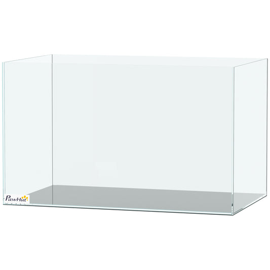 43L Fish Tank, Glass Aquarium, Small Fish Tank with Protective Base Mat, for Shrimps, Turtles, Transparent, 50 x 30 x 30 cm
