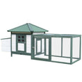 Load image into Gallery viewer, Chicken Coop with Chicken Run, Outdoor Hen House Poultry Cage with Nesting Box, Openable Top, 196 x 76 x 97cm, Green
