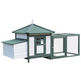 Load image into Gallery viewer, Chicken Coop with Chicken Run, Outdoor Hen House Poultry Cage with Nesting Box, Openable Top, 196 x 76 x 97cm, Green
