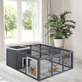 Load image into Gallery viewer, PawHut Rabbit Hutch Bunny Cage with Openable Main House, Indoor Outdoor Waterproof Rabbit House, Guinea Pig Cage for Small Animals with Three Ventilation Doors, Gray
