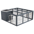 Load image into Gallery viewer, PawHut Rabbit Hutch Bunny Cage with Openable Main House, Indoor Outdoor Waterproof Rabbit House, Guinea Pig Cage for Small Animals with Three Ventilation Doors, Gray
