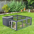 Load image into Gallery viewer, PawHut Rabbit Hutch Bunny Cage with Openable Main House, Indoor Outdoor Waterproof Rabbit House, Guinea Pig Cage for Small Animals with Three Ventilation Doors, Gray
