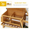 Load image into Gallery viewer, PawHut 2 Levels Outdoor Rabbit Hutch with Openable Top, 59" Wooden Large Rabbit Cage with Run Weatherproof Roof, Removable Tray, Ramp, Yellow
