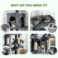 Charger l'image dans la visionneuse de la galerie, Cat Tree, 69" Cat Tower for Indoor Kittens, Multi-Level Tower with 2 Condos, Scratching Posts, 2 Hammocks, Perches, Pompoms for Multiple Kitties, Dark Grey
