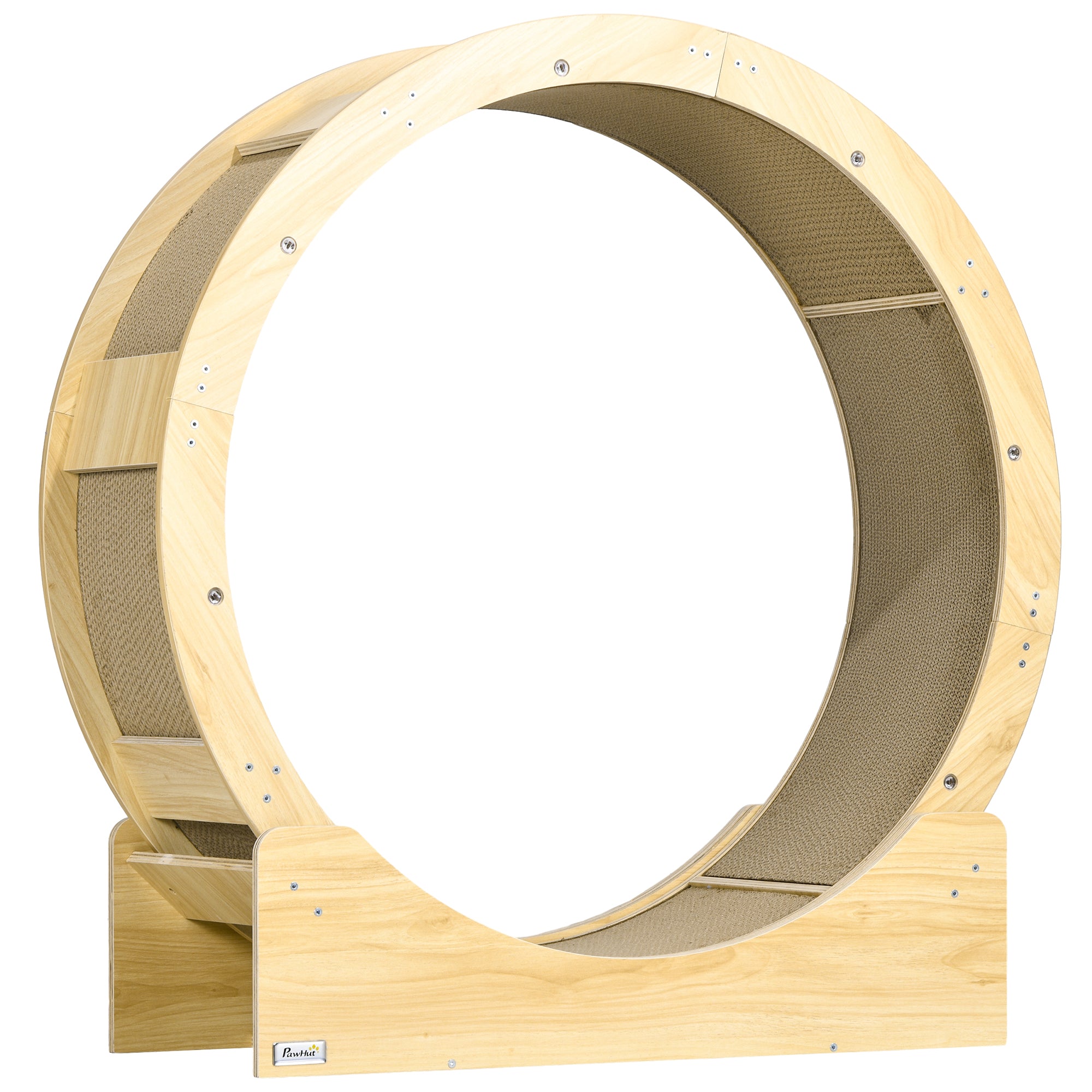 Cat Wheel for Indoor Cats, Cat Treadmill with Brake, Scratching Pads, Cat Exercise Wheel for Health - Oak Tone