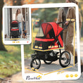 Load image into Gallery viewer, Dog Pram Dog Stroller Jogger Foldable Pet Pushchair for Medium, Small Dogs, w/ Rubber Wheels, Washable Cushion - Red
