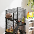 Charger l'image dans la visionneuse de la galerie, 47"H Ferret Cage, Large 4-Tier Guinea Pig Cage with Wheels, Ramps, Bowl, Water Bottle & Removable Tray, Metal Small Animal Habitat for Rabbits, Chinchillas, Black
