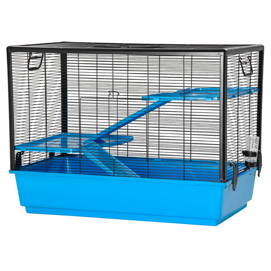 3-Tier Hamster Cage, Guinea Pig Cage, Pet Chinchillas Play House Indoor with Accessories Food Dish Water Bottle, Ramps, 31.5"x19"x 23", Light Blue