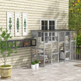 Load image into Gallery viewer, Catio, Large Outdoor Cat Enclosure with Cat Condos, Platforms, Ladders, Doors, Weather-Resistant Roof, Wooden Cat Cage for 1-4 Cats, Grey
