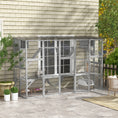 Load image into Gallery viewer, Catio, Large Outdoor Cat Enclosure with Cat Condos, Platforms, Ladders, Doors, Weather-Resistant Roof, Wooden Cat Cage for 1-4 Cats, Grey
