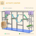 Load image into Gallery viewer, Catio, Large Outdoor Cat Enclosure with Cat Condos, Platforms, Ladders, Doors, Weather-Resistant Roof, Wooden Cat Cage for 1-4 Cats, Grey
