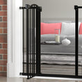 Load image into Gallery viewer, Pressure Fit Dog Stair Gate No Drilling Safety Gate Auto Close for Doorways, Hallways, 74-94cm Adjustable, 94cm Tall, Black

