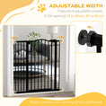 Load image into Gallery viewer, Pressure Fit Dog Stair Gate No Drilling Safety Gate Auto Close for Doorways, Hallways, 74-94cm Adjustable, 94cm Tall, Black
