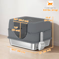 Load image into Gallery viewer, Stainless Steel Cat Litter Box with Lid, High Sided Enclosed Litter Box with Removable Lid, Tray, Scoop, Easy to Clean, Odor Control, Anti-Leakage, Grey
