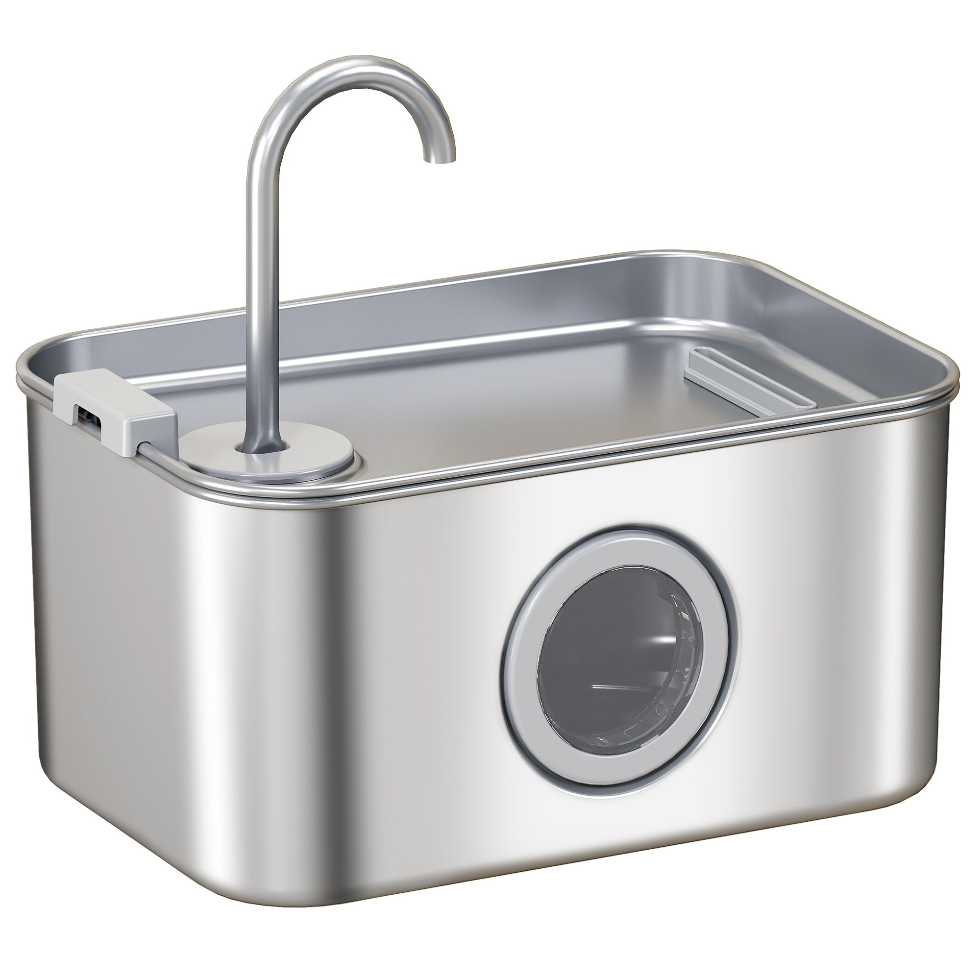 Cat Water Fountain for Drinking, 3.2L Stainless Steel Cat Fountain, Ultra-Silent, Automatic, Visible Water-Level, for Kittens, Dogs and Other Pets