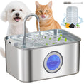 Load image into Gallery viewer, Cat Water Fountain for Drinking, 3.2L Stainless Steel Cat Fountain, Ultra-Silent, Automatic, Visible Water-Level, for Kittens, Dogs and Other Pets
