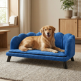 Load image into Gallery viewer, Pearl Design Dog Couch with Foam Cushion for Medium & Large Sized Dogs, Dark Blue

