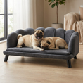 Load image into Gallery viewer, Pearl Design Dog Couch with Foam Cushion for Medium & Large Sized Dogs, Charcoal Gray
