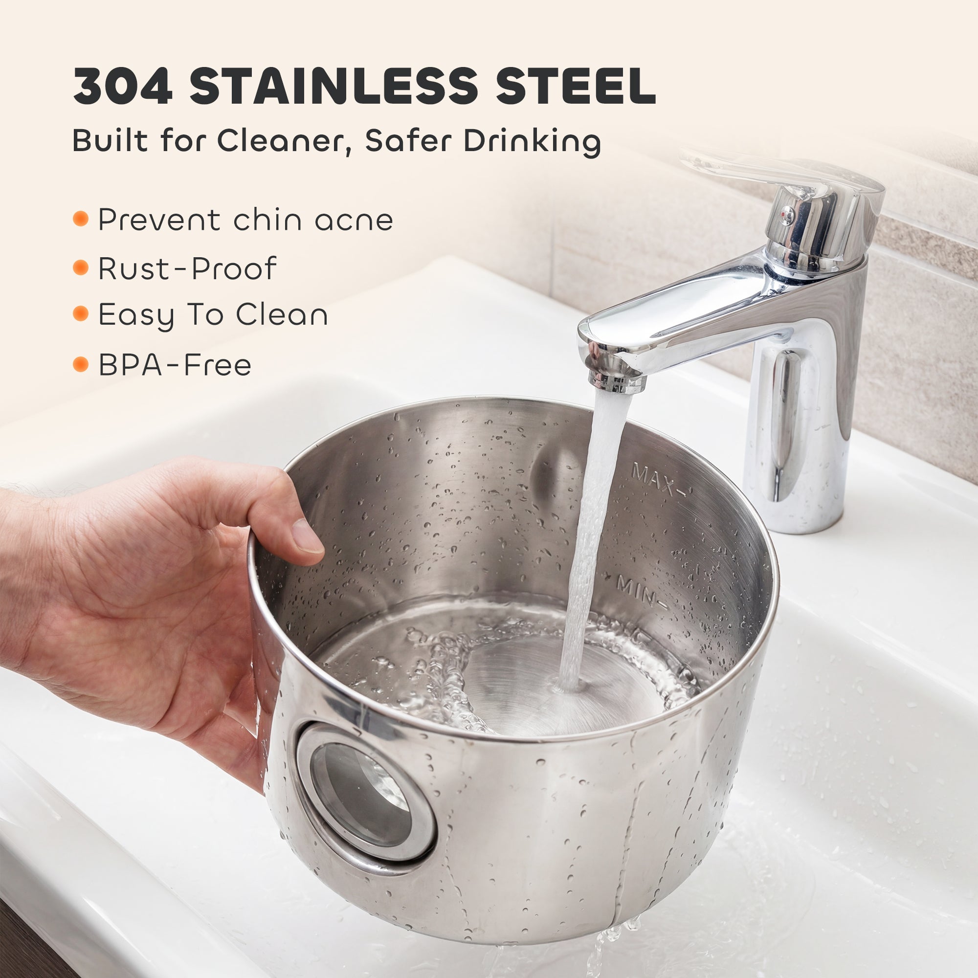 Wireless Cat Water Fountain for Drinking Stainless Steel, 4L/135oz Large Battery Operated Cat Fountain Cordless, Ultra-Quiet Pet Water Dispenser with Motion Sensor, 6 Filters, Rechargeable