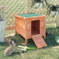 Load image into Gallery viewer, Small Wooden Rabbit Hutch Bunny Cage Guinea Pig Cage Duck House Dog House with Openable & Waterproof Roof, for Rabbits, Chickens, Ducks, Natural
