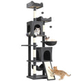 Charger l'image dans la visionneuse de la galerie, Cat Tree, 70" Multi-Level Cat Tower for Indoor with 2 Condos, 2 Plush Top Perches, Hammock, Platforms, Toy Balls, Sisal Scratching Posts and Board, Dark Grey
