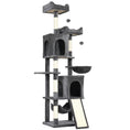 Charger l'image dans la visionneuse de la galerie, Cat Tree, 70" Multi-Level Cat Tower for Indoor with 2 Condos, 2 Plush Top Perches, Hammock, Platforms, Toy Balls, Sisal Scratching Posts and Board, Dark Grey
