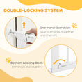Load image into Gallery viewer, Dog Gate with Cat Flap Pet Safety Gate Barrier, Stair Pressure Fit, Auto Close, Double Locking, for Doorways, Hallways, 75-82 cm White
