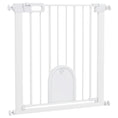 Load image into Gallery viewer, 30"-32" Extra Wide Pet Gate with Small Door, 30"H Dog Gate with Safety Gate Barrier, Stair Pressure Fit, Auto Close, Double Locking, for Doorways, Hallways, White
